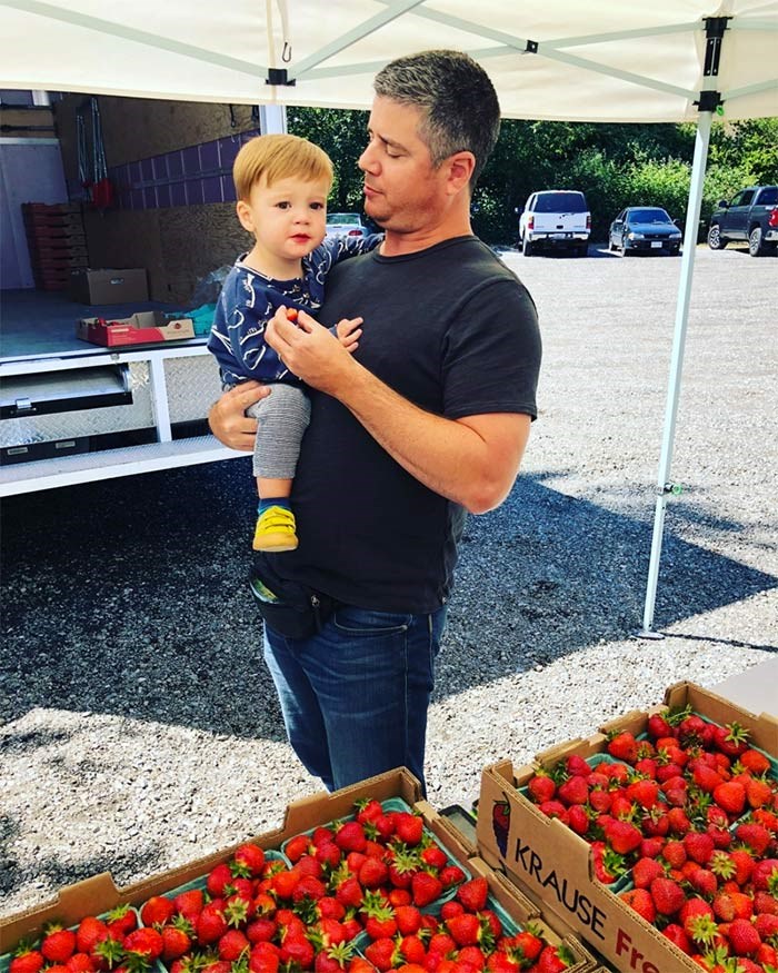  Whole Latta love: Brian Latta met his wife, international marketing maven Jessica O’Callaghan, at the fruit stand. They now have a two-year-old boy.