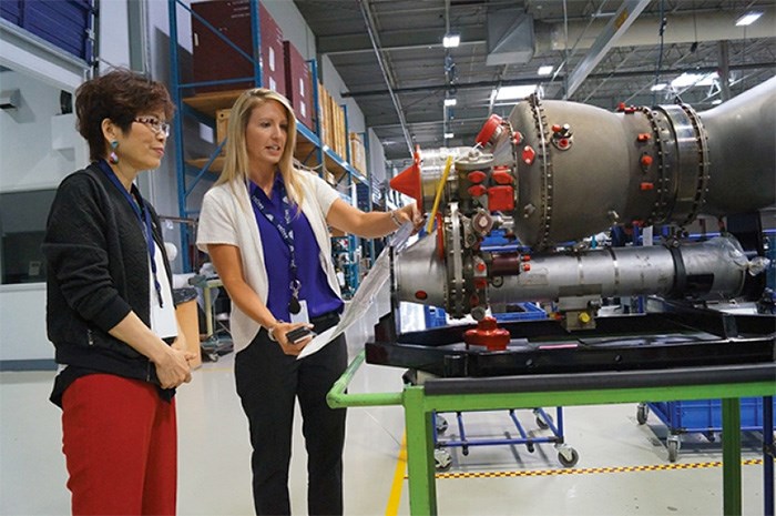  Teresa Wat, MLA for Richmond Centre and Minister of International Trade at the time, toured the former Vector Aerospace in 2014. Taken over by Arizona-based StandardAero late last year, the Sea Island facility's near 300 skilled jobs are being lost to Winnipeg and Prince Edward Island.