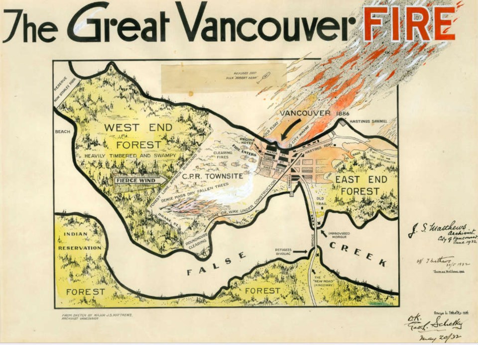  This item is a print of a drawing by Major J. S. Matthews. City of Vancouver Archves