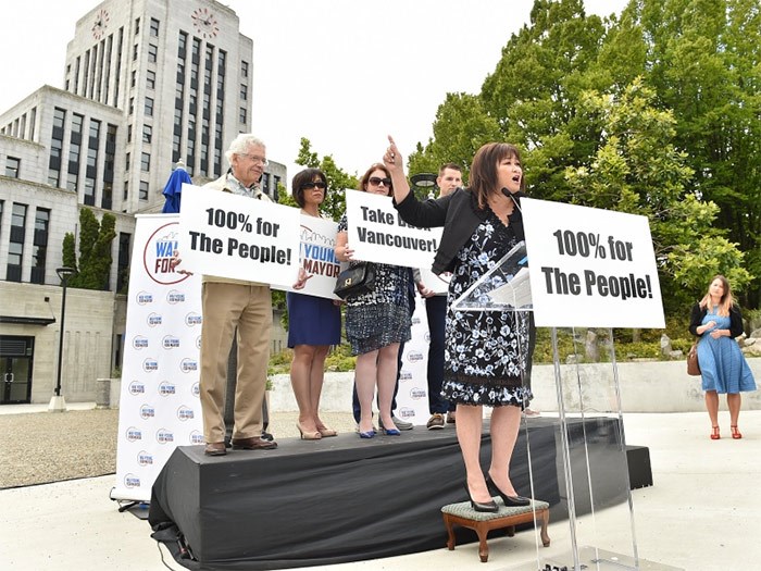  Mayoral candidate Wai Young, who is running with Coalition Vancouver, officially launched her campaign Thursday at city hall. Photo Dan Toulgoet