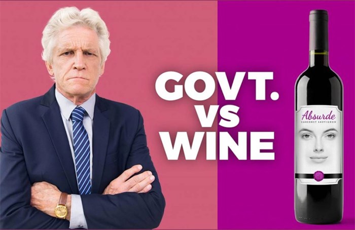  Grumpy old government takes on a beautiful bottle of cabernet sauvignon in a new ad campaign by Canadian wine makers.