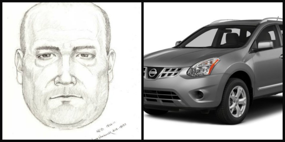  A sketch of the suspect and his car from the RCMP