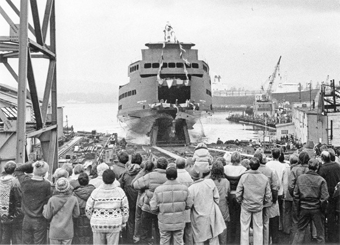  The Queen of Oak Bay drew a crowd in Victoria when it was launched Nov. 30, 1980, by the Burrard Yarrows Corp.