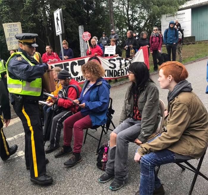  Some of the people who sat down June 30 in violation of an injunction.