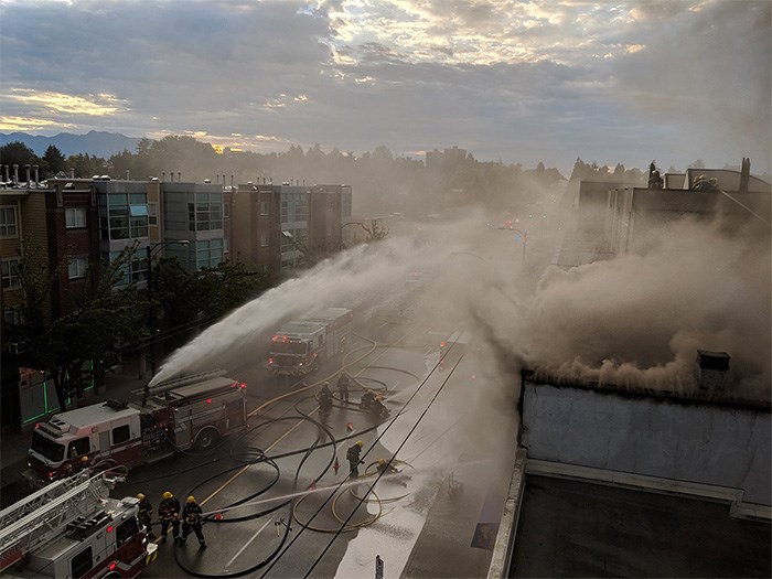  Residents captured dramatic moments from a fire that broke out at a building on West 4th Avenue. - Chris Comeau