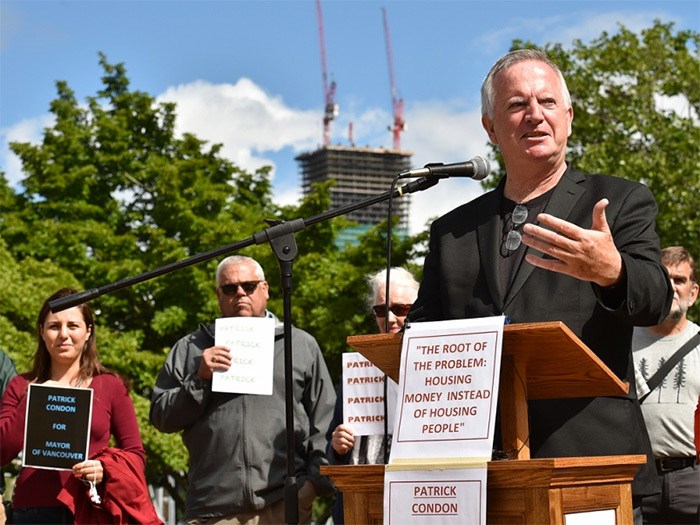  Former city planner Patrick Condon during a press conference in June, 2018. Photo Dan Toulgoet