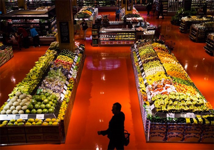  People shop in the produce area at a Loblaws store in Toronto on May 3, 2018. Some consumers have vowed to take their patriotism to the supermarket and buy only made-in-Canada products after the federal government slapped retaliatory tariffs on dozens of U.S. goods as part of an escalating trade war with the country's biggest trading partner. However, avoiding products from south of the border that are on the tariff list is easier said than done, thanks to our integrated economies and the fact that many companies don't clearly label where their products are made. THE CANADIAN PRESS/Nathan Denette