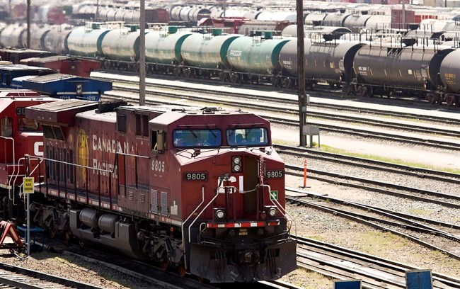  A manager with Canadian Pacific Railway has been found guilty for his role in illegally parking a freight train carrying explosive materials on the mountainside above Revelstoke, B.C. Canadian Pacific Railway locomotives are shuffled around a marshalling yard in Calgary, Wednesday, May 16, 2012. THE CANADIAN PRESS/Jeff McIntosh