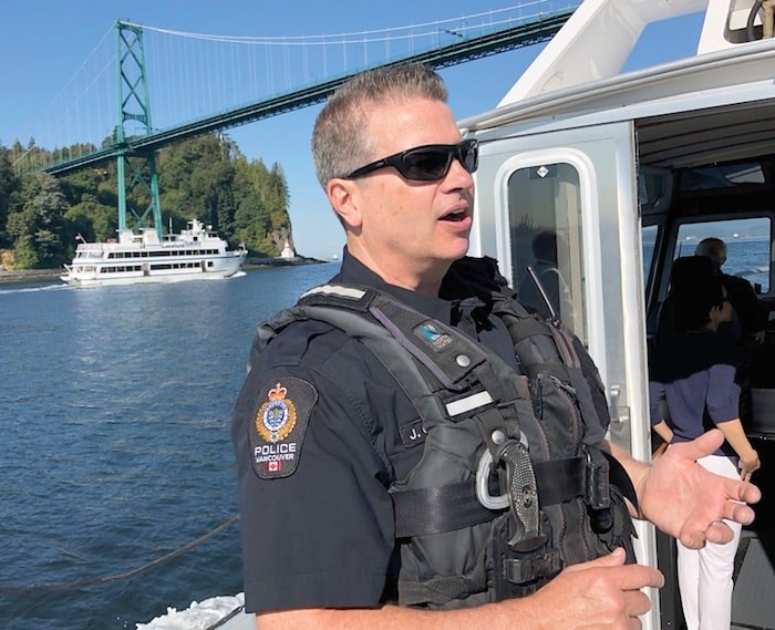  Vancouver Police Department marine unit Const. Jamie Gibson is asking boaters to show some common sense on the water - photo Brent Richter, North Shore News