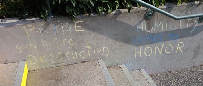  Vandalism near the rainbow steps at the Richmond Cultural Centre (Richmond News)