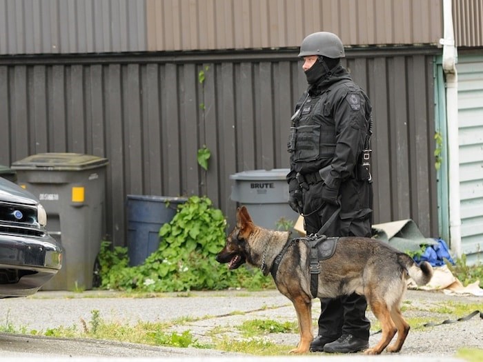  The Independent Investigations Office of B.C. issued a statement Tuesday saying Vancouver police officers’ actions were “justified” in a September 2016 case where a police dog attacked an innocent man. Photo Dan Toulgoet