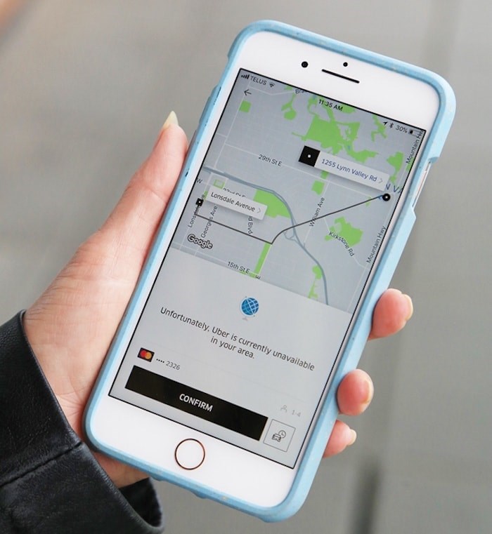  Uber won't be coming to B.C. until next fall at the earliest, the B.C. government has indicated. - Lisa King photo