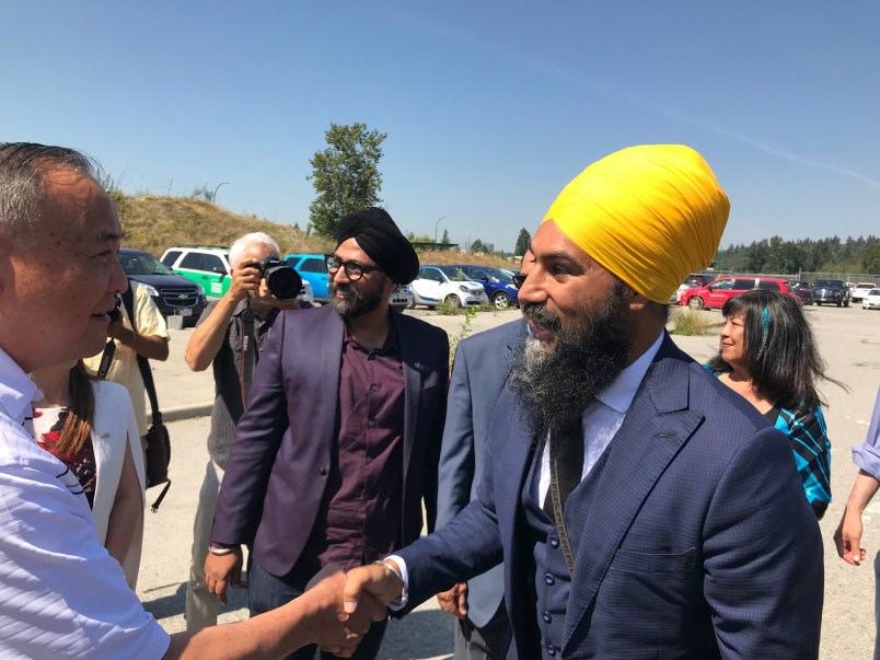  Federal NDP Leader Jagmeet Singh in Burnaby on Wednesday.