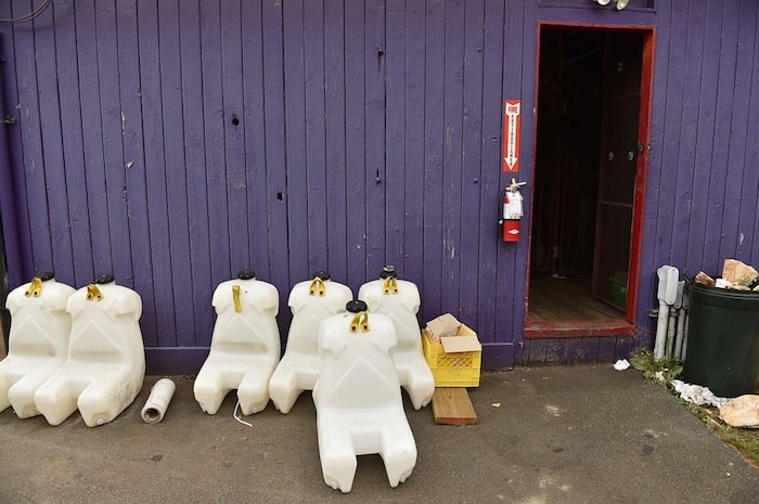  Playland's Wooden Coaster is marking its 60th anniversary this summer. These dummies are filled with water to mimic human bodies to test the roller coaster before it's opened to the public. Photo Dan Toulgoet