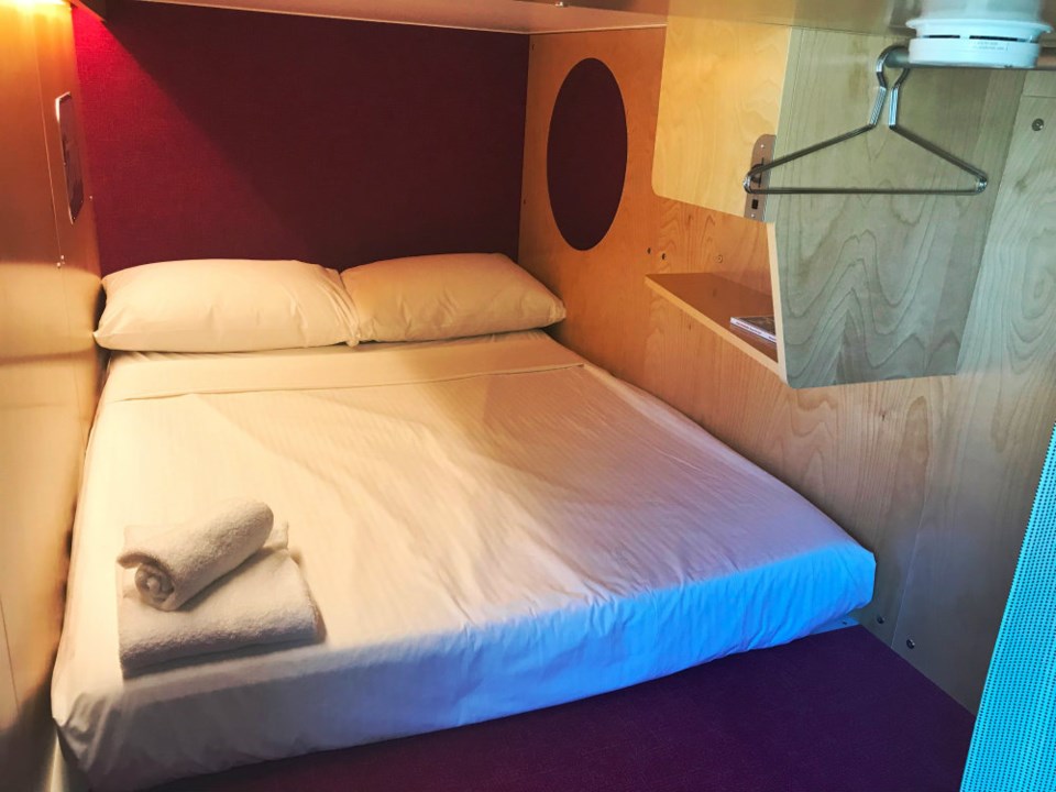  This is the pod I slept in at Pangea Pod Hotel. Photo Sandra Thomas