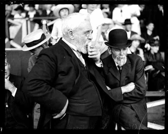  Politician John Oliver eats an ice cream cone at the PNE in 1916 (Vancouver Public Library)