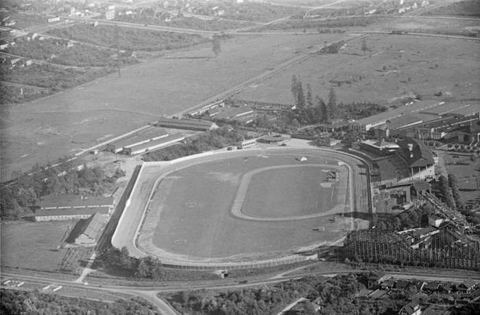  Aerial view of Hastings Park and the PNE/Playland grounds, 1936 (Vancouver Archives)