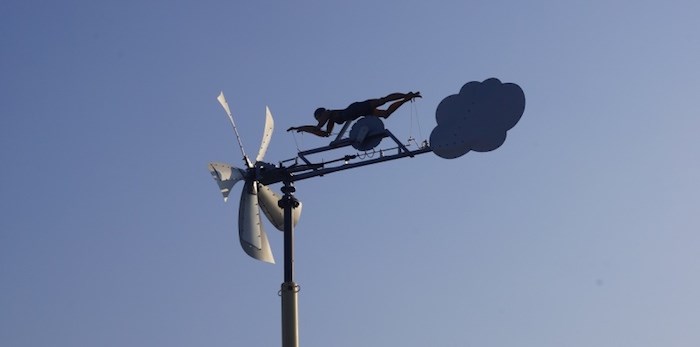 The Wind Swimmer sculpture returned to its perch overlooking Kitsilano Pool this month after a three-year absence. Photo courtesy Vancouver Park Board