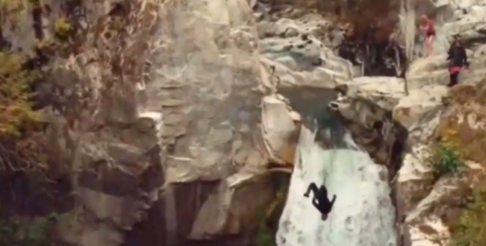  With first responders on hand, six trained divers did flips over Mamquam Falls near Squamish.