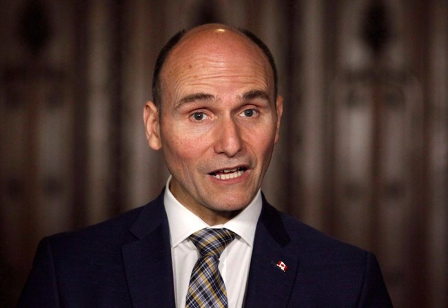  Social Development Minister Jean-Yves Duclos announces how the government will help parents of young victims of crime at a press conference on Parliament Hill in Ottawa on May 25, 2018. A long-anticipated plan to fight poverty in Canada will vow to lift more than two million Canadians above the poverty line over the next decade and send the poverty rate to a historic low, a source with knowledge of the plan says. THE CANADIAN PRESS/ Patrick Doyle