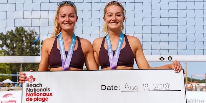  Tsawwassen beach volleyball standouts Megan and Nicole McNamara produced seven straight wins to be crowned Canadian champions in Toronto in August 2018. Photograph By VOLLEYBALL CANADA