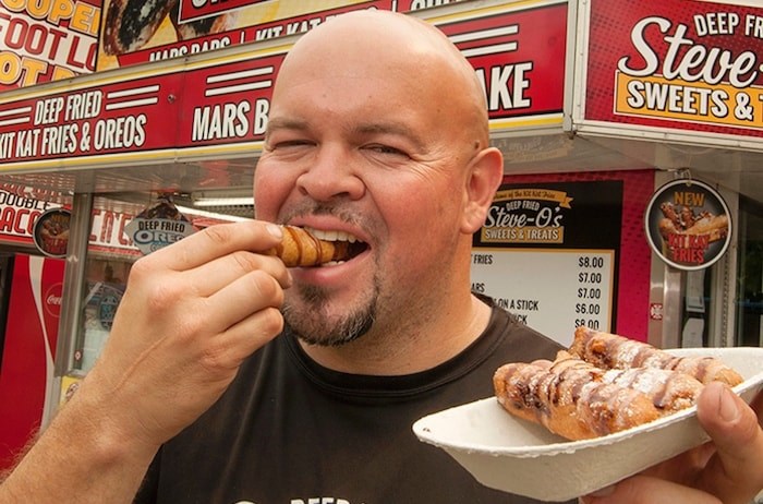  Coquitlam's Stephen Ford is culinary mad scientist behind Kit Kat fries, fingers of the famous candy bar dipped in batter and then deep-fried in canola oil. His concession stand, Steve-O's Deep Fried Sweets and Treats, is located near the Agrodome during the Pacific National Exhibition that runs until Sept. 3.