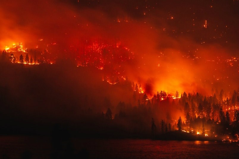  The Goode's Creek wildfire in the Okanagan as seen in late July.