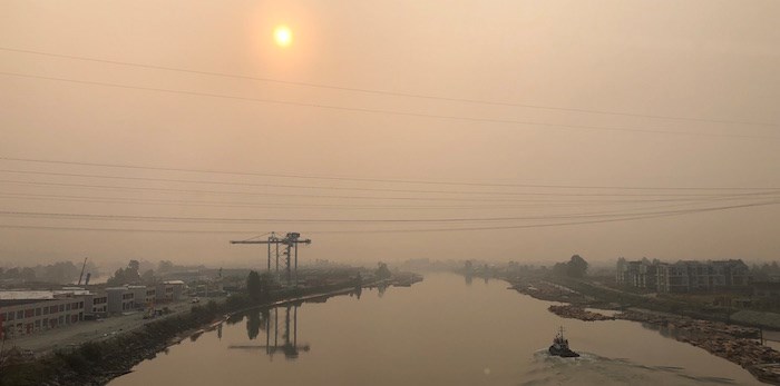  Crossing the Fraser River on the Canada Line at 8:15 a.m. on Wednesday, August 22, 2018 (Lindsay William-Ross/Vancouver Is Awesome)