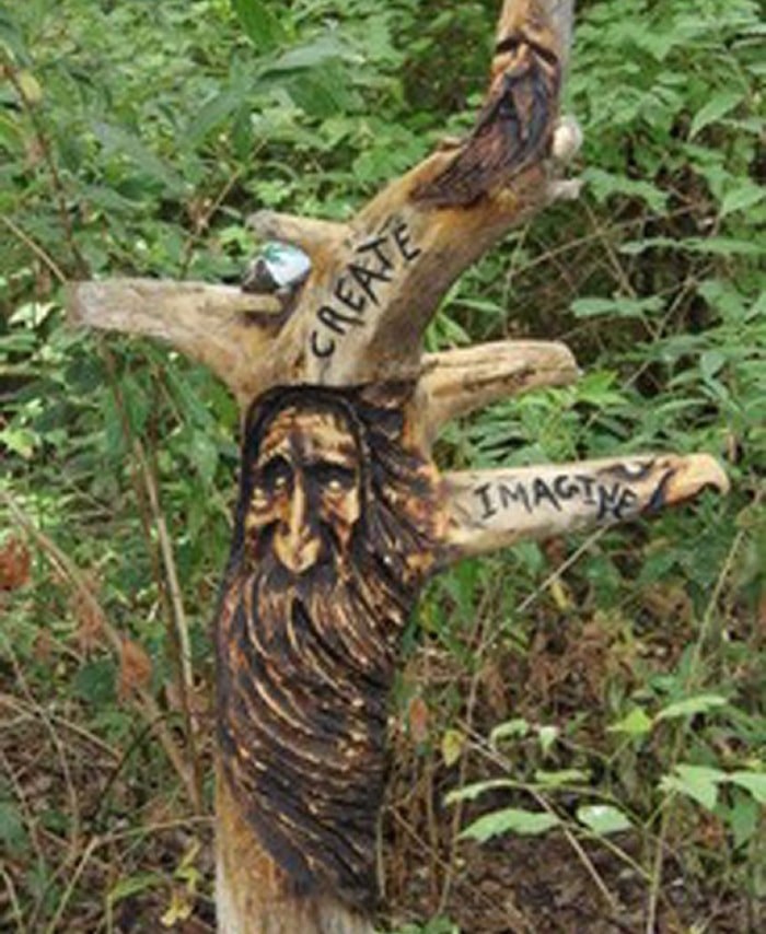  A mystery artist has created a series of wood carvings that have sparked great interest on social media.