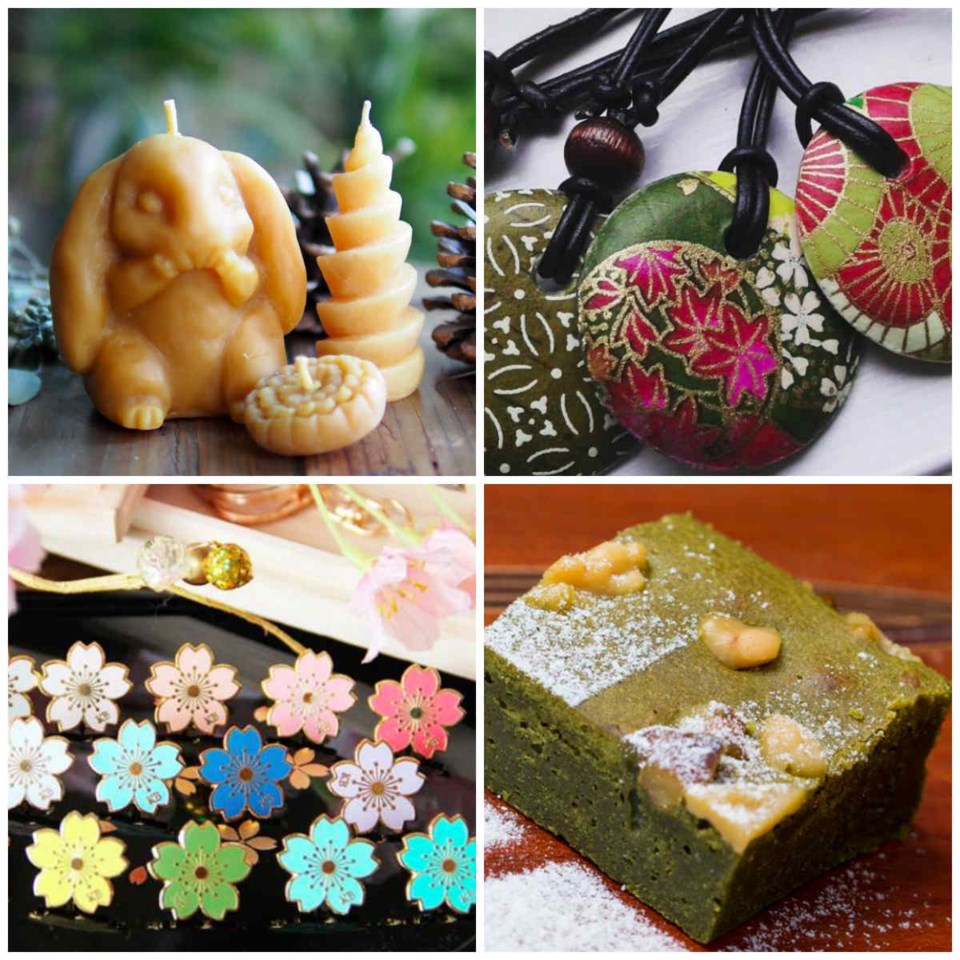  Clockwise VIKU VILKA Crafts, Wren creation, Kawaiiboku, Yama Cafe. Photos Japan Market / Facebook