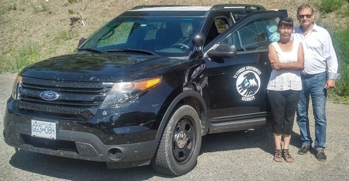  New Westminster Coun. Chuck Puchmayr helped deliver two New Westminster Police Department vehicles to the Ts?ilhqot'in First Nation. Tl'etinqox Councillor Eleanor Cooper was on hand to receive the vehicle delivered to Williams Lake earlier this summer. Photograph contributed.