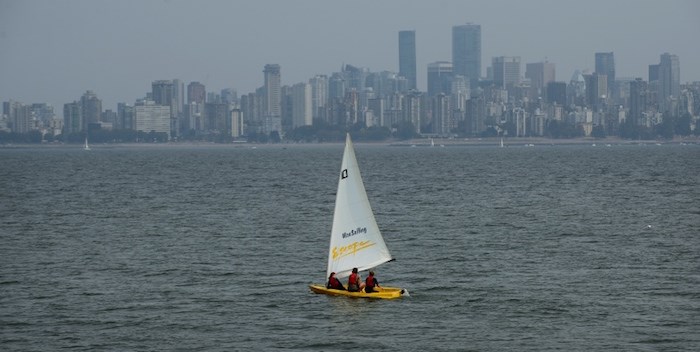  This photo was taken at Spanish Banks on Aug. 13, the first day of an extended air quality advisory issued by Metro Vancouver. The advisory has since been lifted and local hospitals have seen little in the way of an uptick in patients affected by the prolonged smoke cover. (Vancouver Courier)