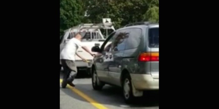  A man has been filmed in an alleged road rage incident in Vancouver. (Photograph By REDDIT/AMMO89)