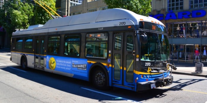 Coast Mountain Bus Company bus operators plan to strike starting Fri. Nov. 1 at 8 a.m. Photo: TransLink bus in Vancouver. meunierd / Shutterstock.com