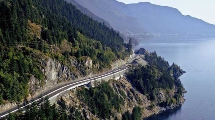  Highway 99 north of Horseshoe Bay was closed for 30 minutes Wednesday morning after a small rock fall hit the area. (Photo supplied)