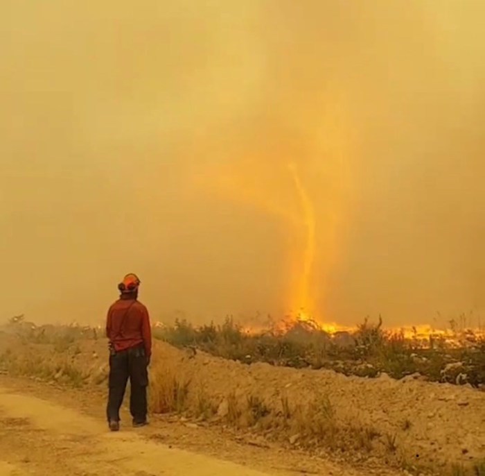  A crew member of a local unit crew took this footage of firefighters battling the Chutanli wildfire on Aug. 19. (Photo contributed)