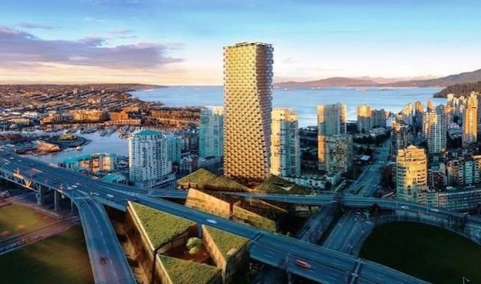  Vancouver House is due to be completed in 2019 and is designed in a top-heavy, twisting fashion by Danish 'starchitect' Bjarke Ingels. Listing agent: Karim Virani