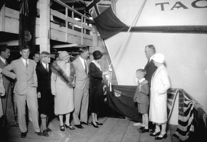  Bill Boeing and his family christen the Taconite on June 11, 1930. (Vancouver Archives)