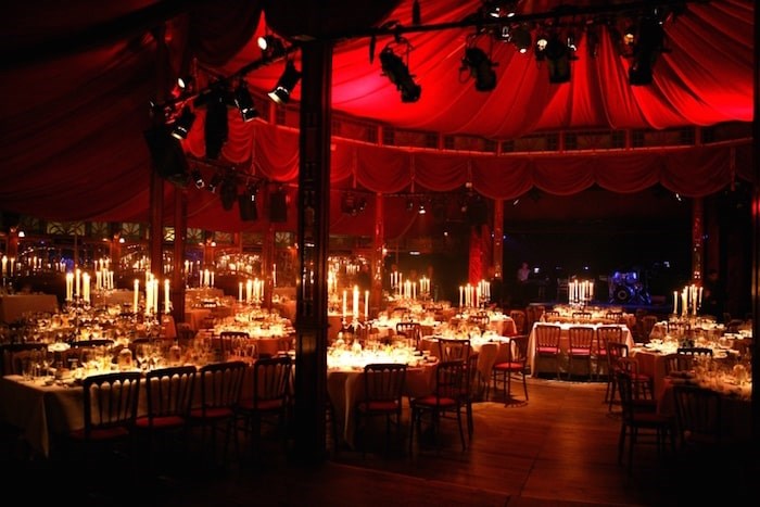  The interior of the spiegeltent where Bacio Rosso takes place is lush red velvet lined with 2,000 bevelled mirrors. Photo Bacio Rosso