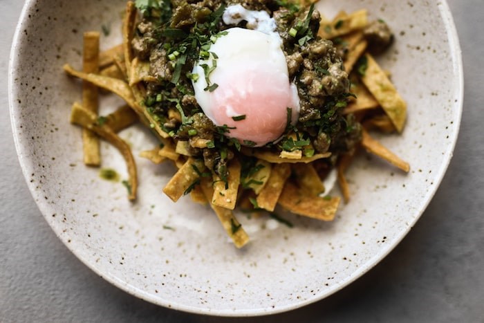  Chilaquiles with egg (Photo courtesy Tacofino)