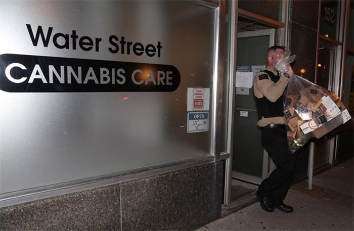  Cannabis Care, an unlicensed cannabis dispensary in St. John's N.L. was raided by the RNC and inspectors from the Newfoundland and Labrador Liquor Corp on Thursday, October 18, 2018. The downtown store which opened earlier this year was not approved to legally sell cannabis. THE CANADIAN PRESS/Paul Daly