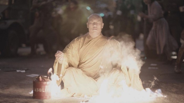  Stunt artist and coordinator Jeff Aro portrayed a self-immolating monk in The Man in the High Castle. - Courtesy of Amazon