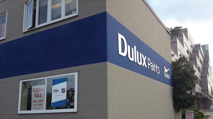  Photo: Dulux Paint is selling its stock at a 50% discount as it closes after 40 years in business. Its property tax bill next year would have been $225,000 | Frank O’Brien