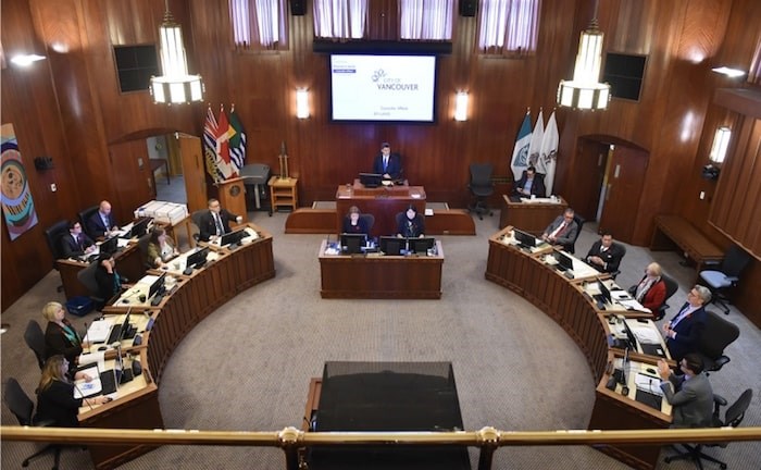  Mayor Gregor Robertson and the 10-member council held their last public meeting Tuesday at city hall. Photo Dan Toulgoet