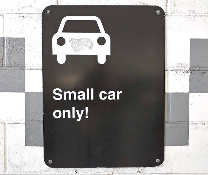 Small car only! Don't you dare park here if you aren't driving a small car! Seriously! Photo Bob Kronbauer