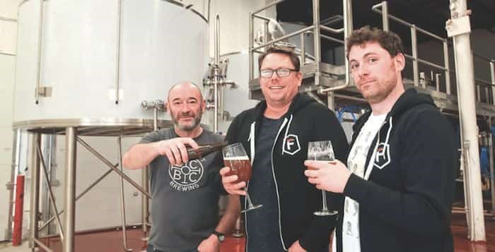  Factory Brewing, now Craft Collective Beerworks, launched last year to provide off-site production services for Vancouver craft brewers. Left to right, head of operations Rick Dellow, CEO Andrew Harris and Stephen Smysnuik, director of marketing and brand development | Chung Chow/BIV files