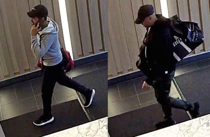  Police are looking for these two suspects after a break-in at a Metrotown condo in July. Photo courtesy Burnaby RCMP