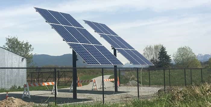  Construction was completed this spring on a $95,000 project to bring solar power to Colony Farm Regional Park in Coquitlam park, which had no hydro electricity and had been using a diesel-powered generator in its workshop.