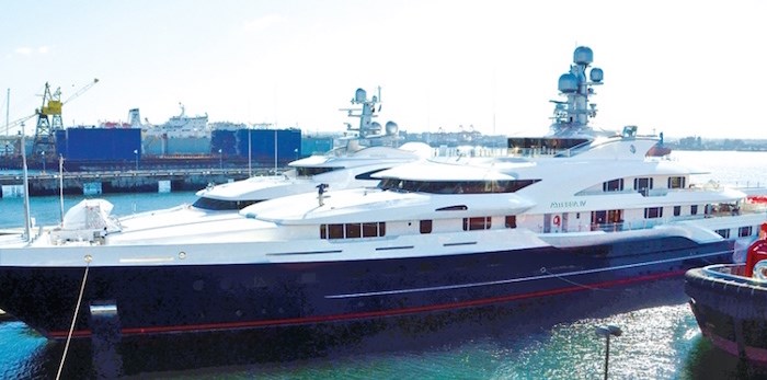  Luxury super yacht Attessa IV, which was extensively renovated for billionaire industrialist Dennis Washington by Washington Yachting Group, is pictured near Lonsdale Quay in North Vancouver in 2011. photo Mike Wakefield, North Shore News