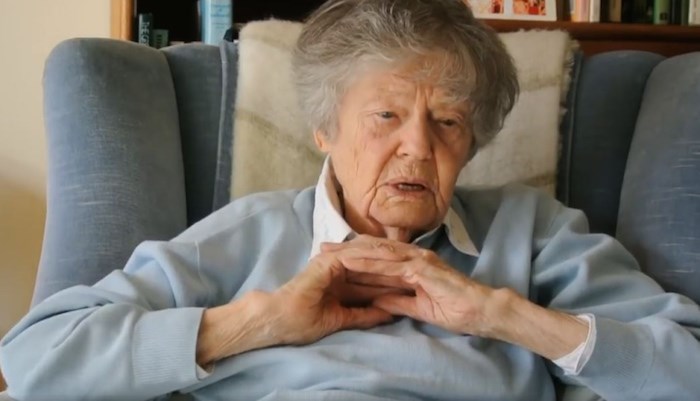  Two years ago, Courier editor Michael Kissinger sat down with his 93-year-old grandmother, Patricia Massy, to discuss her experiences in England during the Second World War. (Screenshot)
